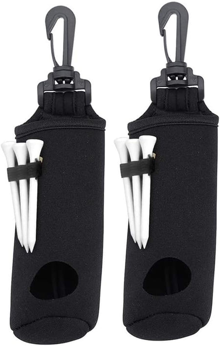 2 Pack Golf Ball Carry Bag Golf Tee Holder Pouch with Light Weight Hook Portable Golf Ball Storage Bag for 3 Golf Ball 3 Tees