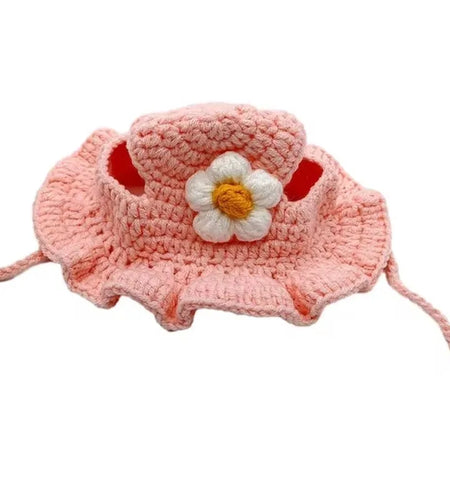 Hand-Made Cat Hat Elastic Woven Cap Pet Hat Puppy Kitten Headwear Knitted Hat Party Photo Shoot Props Decoration Cat Accessories
