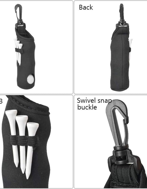 Load image into Gallery viewer, 2 Pack Golf Ball Carry Bag Golf Tee Holder Pouch with Light Weight Hook Portable Golf Ball Storage Bag for 3 Golf Ball 3 Tees
