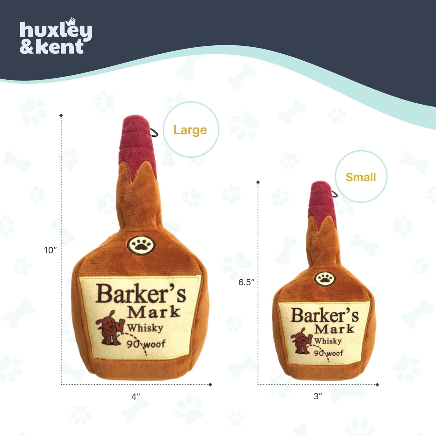 H&K for Dogs Power Plush | Barker'S Mark (Large) | Funny Dog Toy | Dog Toy with Squeaker | Dog Gift | Fun, Durable, and Safe | Squeaky Dog Toy