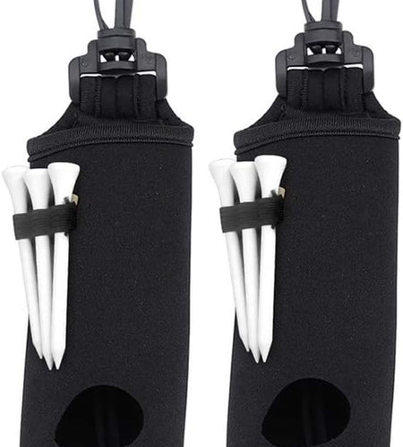 2 Pack Golf Ball Carry Bag Golf Tee Holder Pouch with Light Weight Hook Portable Golf Ball Storage Bag for 3 Golf Ball 3 Tees