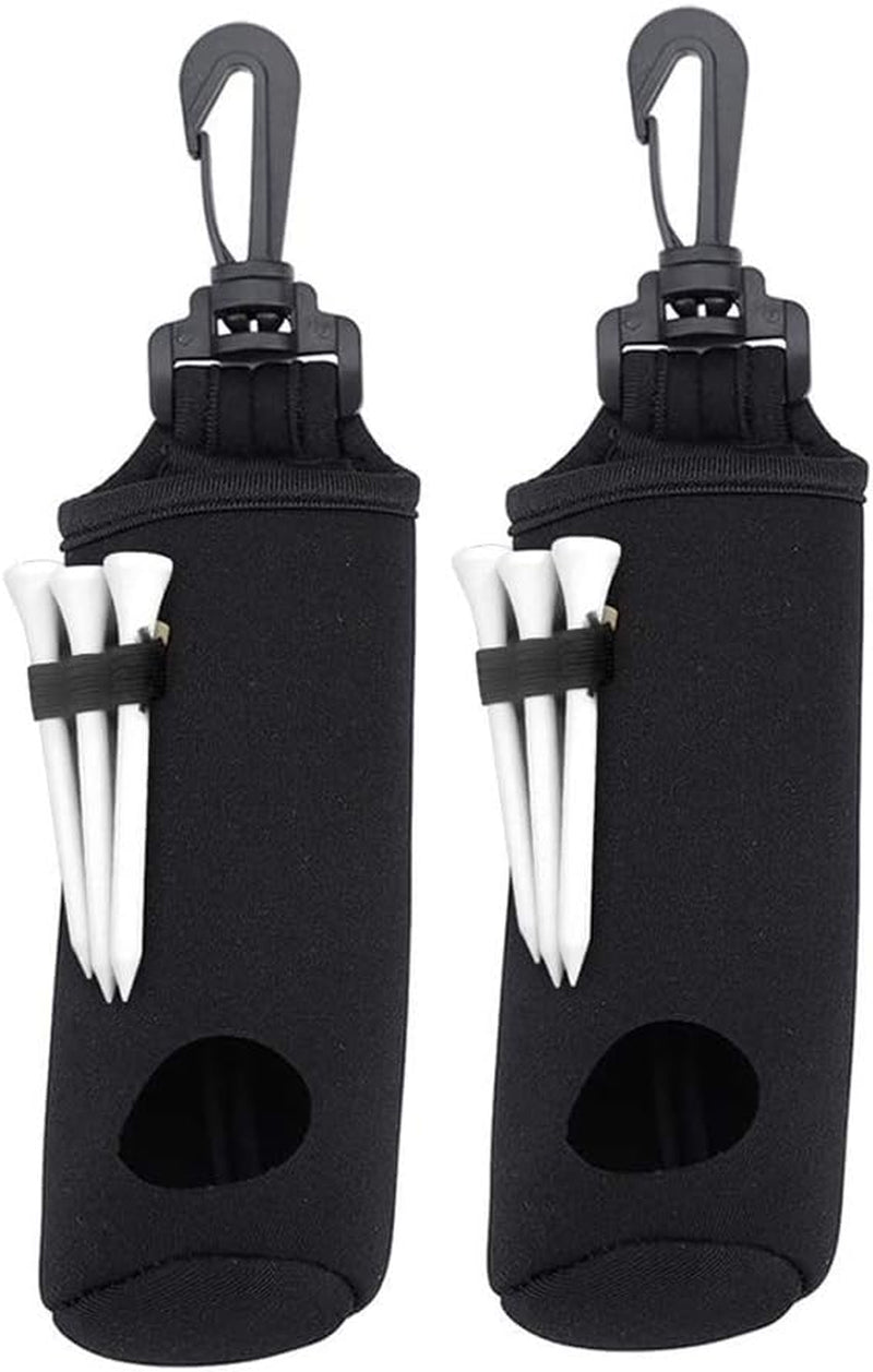 2 Pack Golf Ball Carry Bag Golf Tee Holder Pouch with Light Weight Hook Portable Golf Ball Storage Bag for 3 Golf Ball 3 Tees