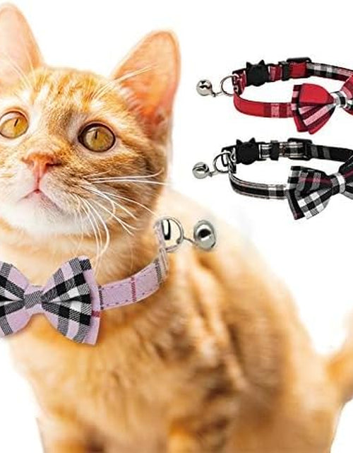 Load image into Gallery viewer, 2 Pack/Set Cat Collar Breakaway with Cute  and Bell for Kitty and Some Puppies, Adjustable from 7.8-10.5 Inch
